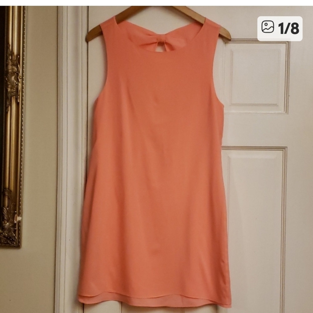 Alice + Olivia Orange Mini Dress With Cut Out Back Decor Size M